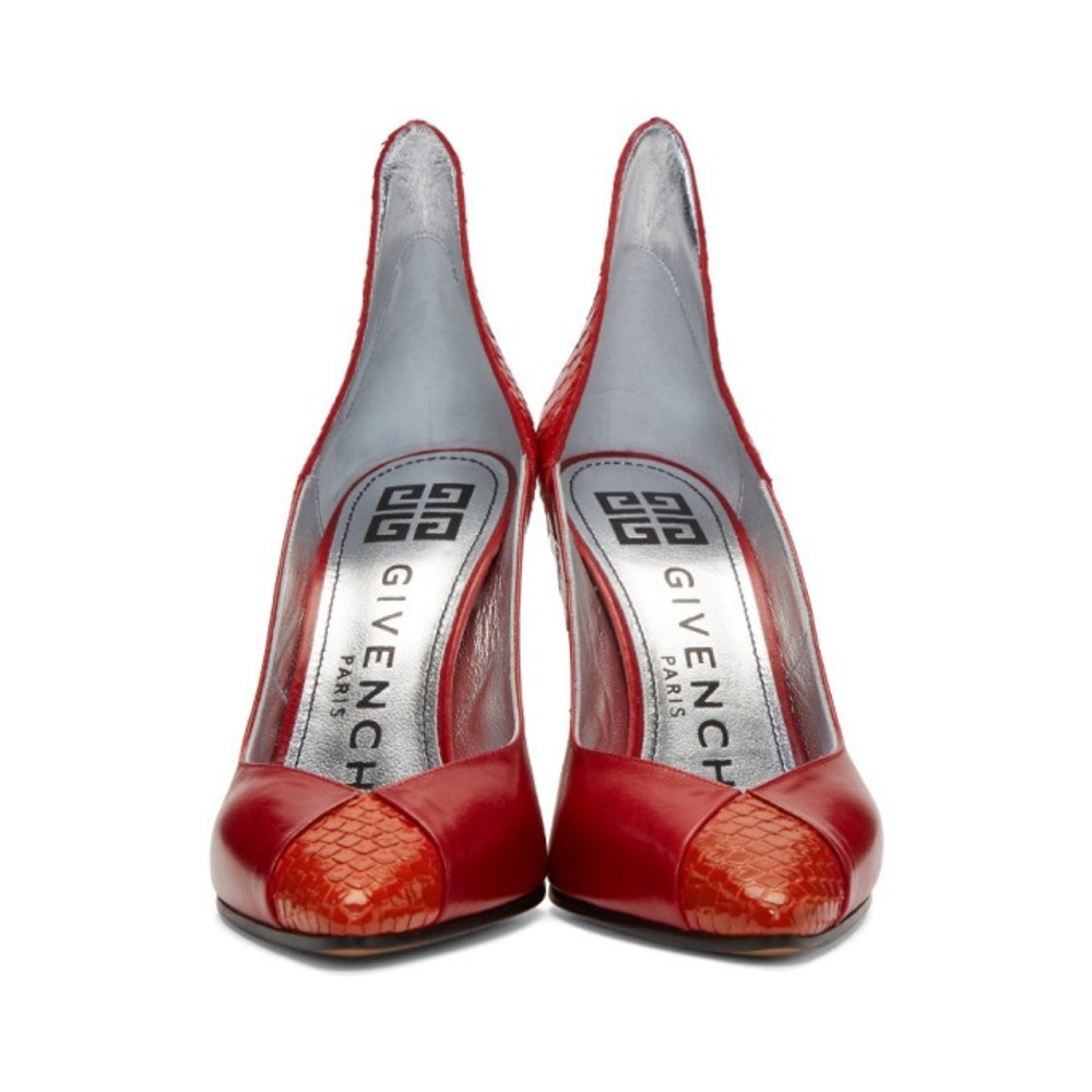 Givenchy Red Kangaroo and Python Heels size 41/US11 NEW